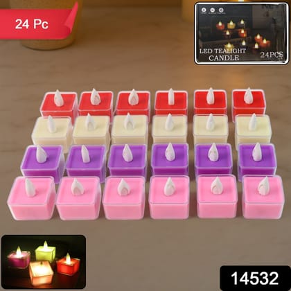 Set of 24 Multi-Color LED Tealight Candles