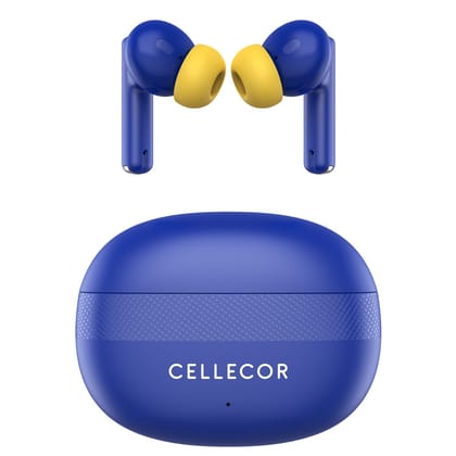 Cellecor BroPods C105 Tune TWS |45H Playtime, ENC, 5.3v, IPX5, 50ms Low Latency Gaming Bluetooth-Blue Yellow