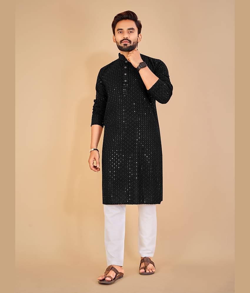Balaji's - Black Cotton Regular Fit Men's Kurta Pyjama Set ( Pack of 1 )