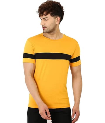Leotude Pack of 1 Cotton Blend Regular Fit Men's T-Shirt ( Yellow )