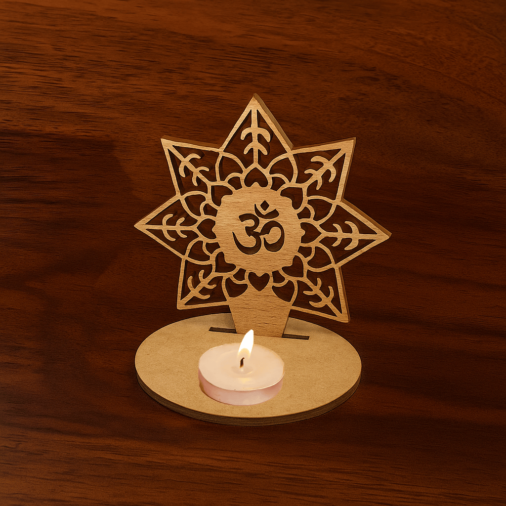 Dbeautify's MDF Om Tea Light Holder - Pooja Needs | Buy online on ZillyBuy