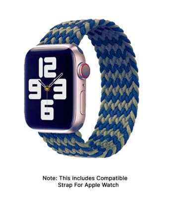 Robin - Artisan-Crafted Elastic Braided Nylon Loop - Blue Green 44 MM Robin - Artisan-Crafted Elastic Braided Nylon Loop - Blue Green 44 MM