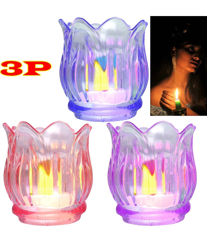 JMALL - LED Candle Battery Opearted Multi ( Pack of 3 )