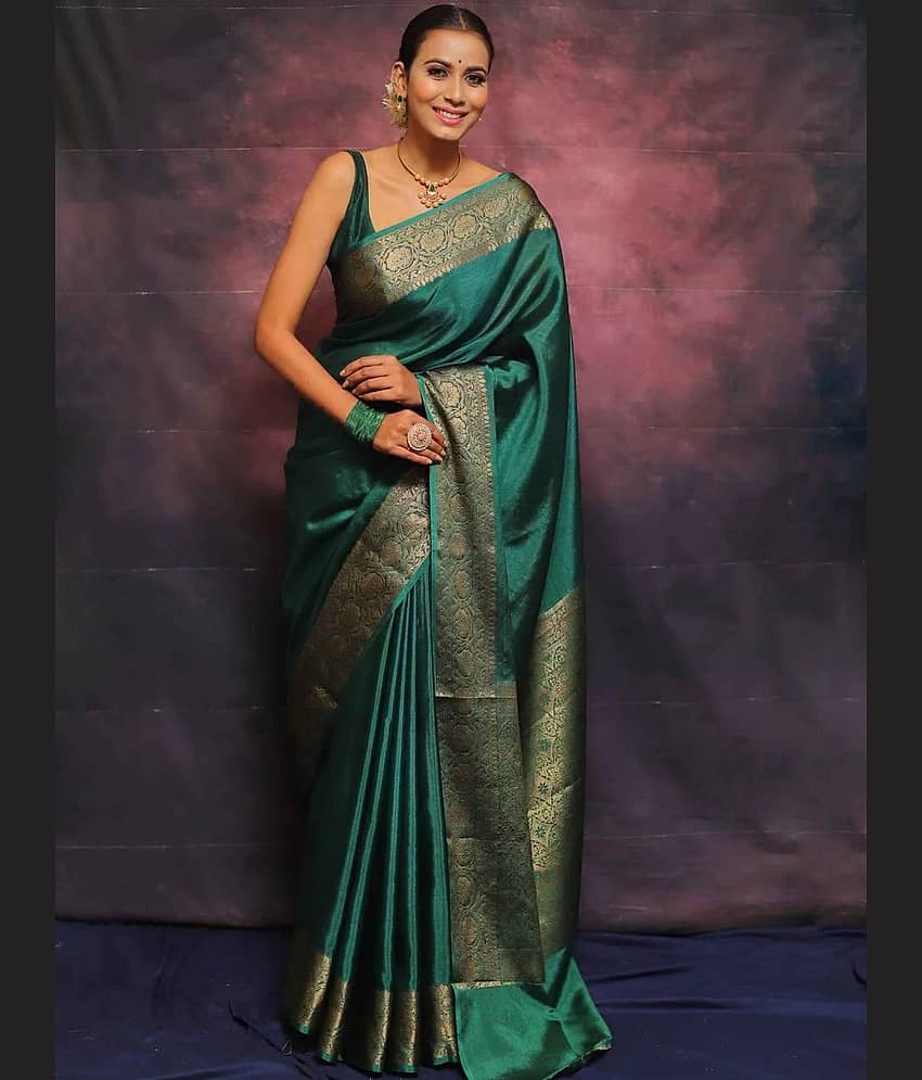 fab woven Art Silk Woven Design Banarasi saree With Unstitched Blouse Piece ( Pink )