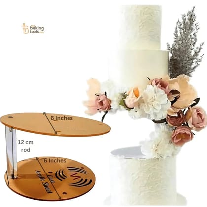 6 Inch Floating Cake Stand Spacer Base Acrylic Thick Rod Cake Tier Separator