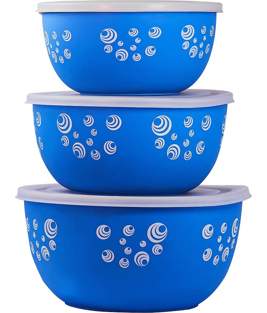 Kitchen Zest - Blue Steel Food Container ( Pack of 3 )