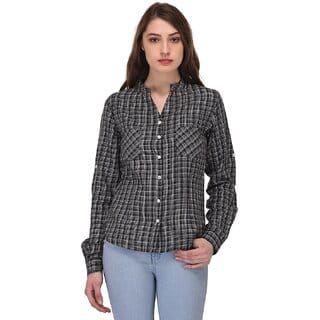 Purys Women Multicolor Cotton Blend Checks Casual Shirt