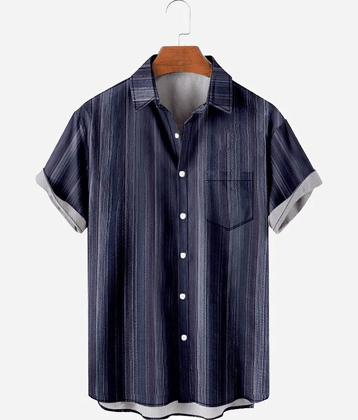 AAPSKA Rayon Flex Regular Fit Printed Half Sleeves Men's Casual Shirt - Blue ( Pack of 1 )