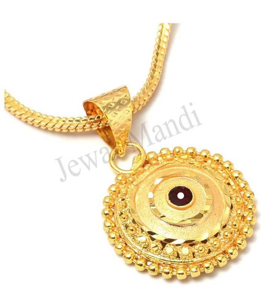 Jewar Mandi Pendant Locket Chain Gold Plated Rich Look Long Size Latest Designer Daily Use Jewelry for Men Women, Boys Girls, Unisex