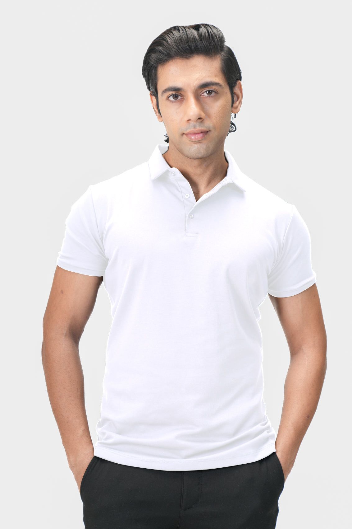 Absolute Cotton Polo - Pure Mercerised Cotton Polo-Dove White / XS