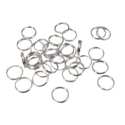 Iron Double Loop Split Jump Rings 8x1.4 MM (175+ Pieces, 25 Grams Wt) Silver Color For Jewellery Making Keychain Crafts-25 Grams (175+ Pieces)