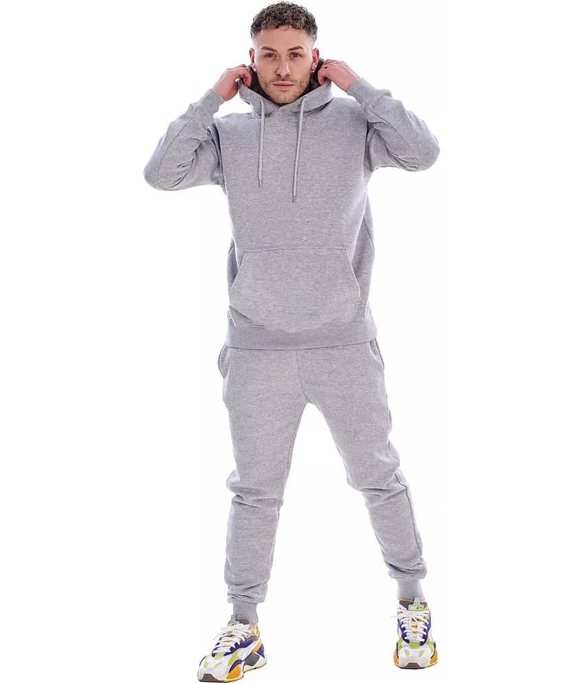 Forbro Grey Cotton Blend Regular Fit Men's Tracksuit ( Pack of 1 )