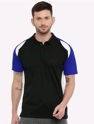 WILD MONSTER Men Solid Polo Neck Reversible Cotton Blend White T-Shirt M