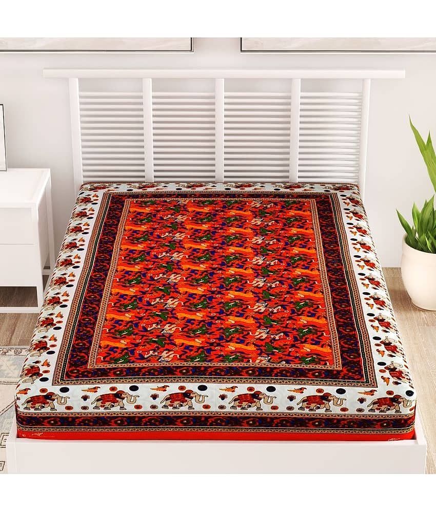 Uniqchoice 100% Cotton Single Bedsheet ( Orange )