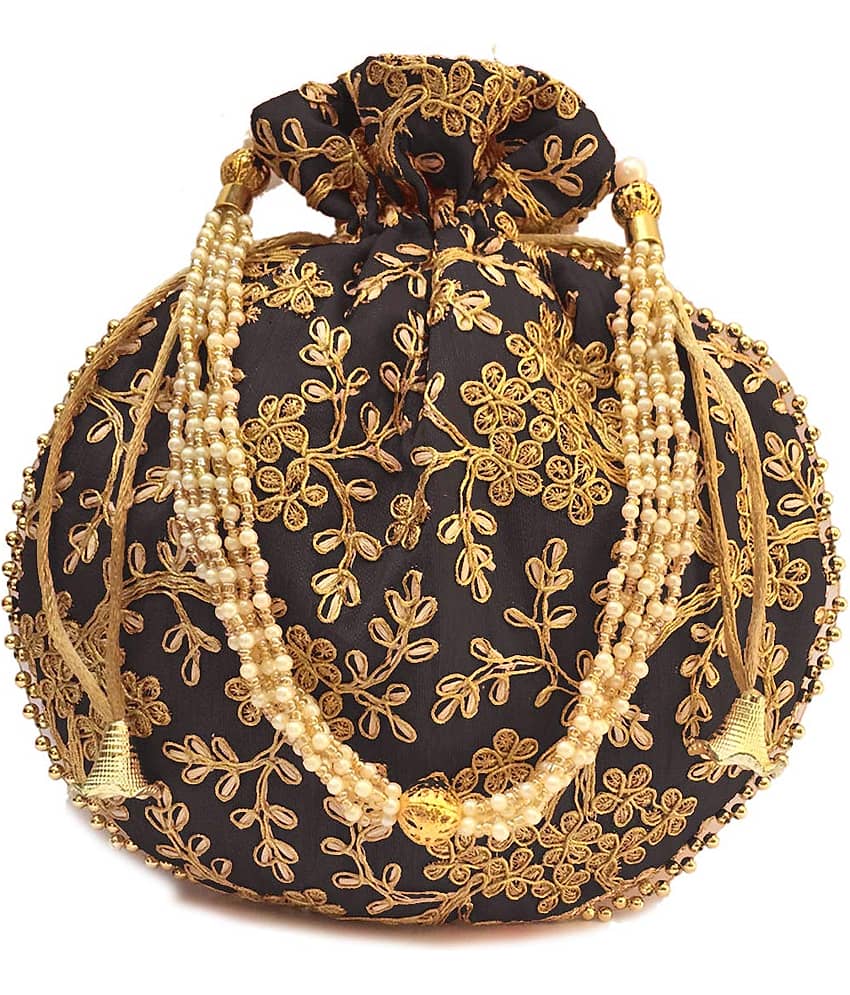 Bulbul Black Silk Potli