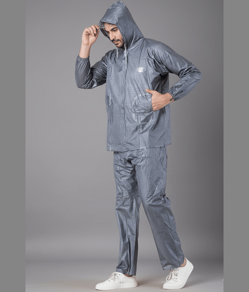 Sindon Grey Nylon Men's Rain Suit Set ( Pack of 1 )