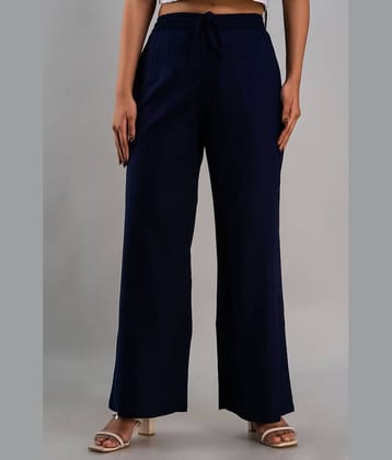 MAUKA - Rayon Straight Navy Women's Palazzos ( Pack of 1 )