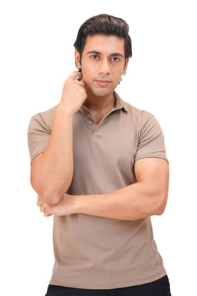 Absolute Cotton Polo - Pure Mercerised Cotton Polo-Desert Taupe / XS