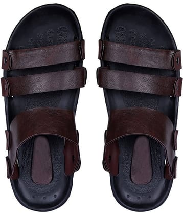 Style Height Brown Faux Leather Sandals