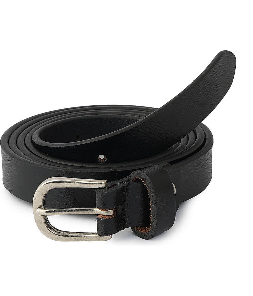 STYLE SHOES Women's Black Leather Cinch Belt Belt ( Pack of 1 )