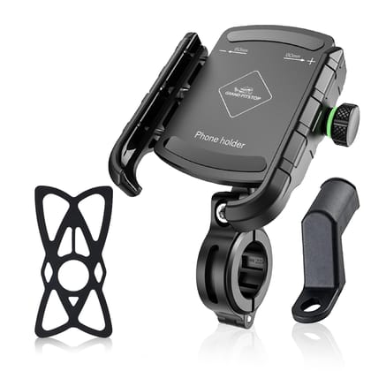 GRAND PITSTOP Bike Mobile Holder | (Red - Jaw Grip, 360 Rotation) | Strong Aluminium Clamp for Motorcycle, Scooter | Secure Phone Mount | Ideal for Navigation & Riding GRAND PITSTOP Bike Mobile Holder | (Red - Jaw Grip, 360 Rotation) | Strong Aluminium C