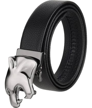 Zacharias - Black Leather Men's Casual Belt ( Pack of 1 )