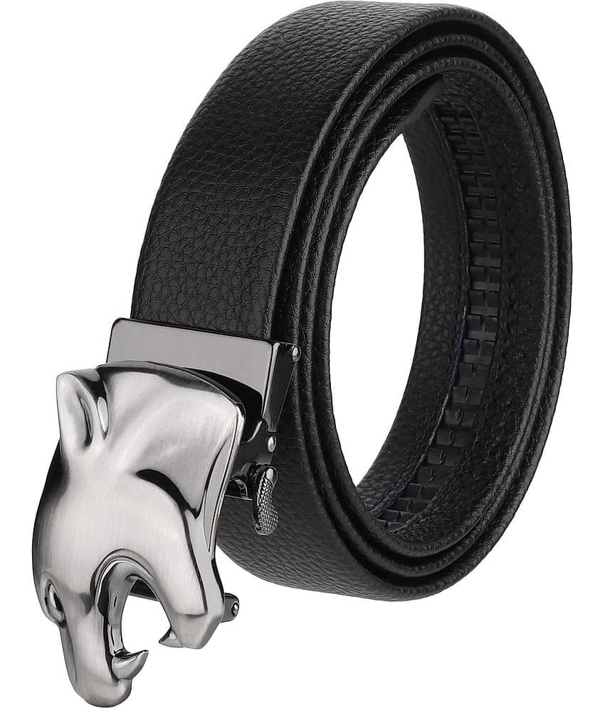 Zacharias - Black Leather Men's Casual Belt ( Pack of 1 )