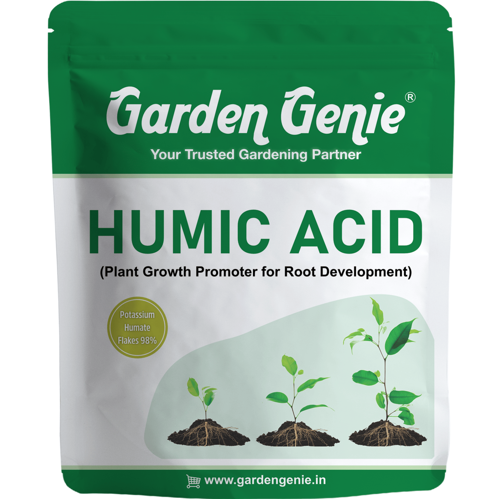 Garden Genie Humic Acid for Plants (Potassium Humate Flakes 98%) 380g | Plant Growth Enhancer, Soil Conditioner, Improves Plant Root System