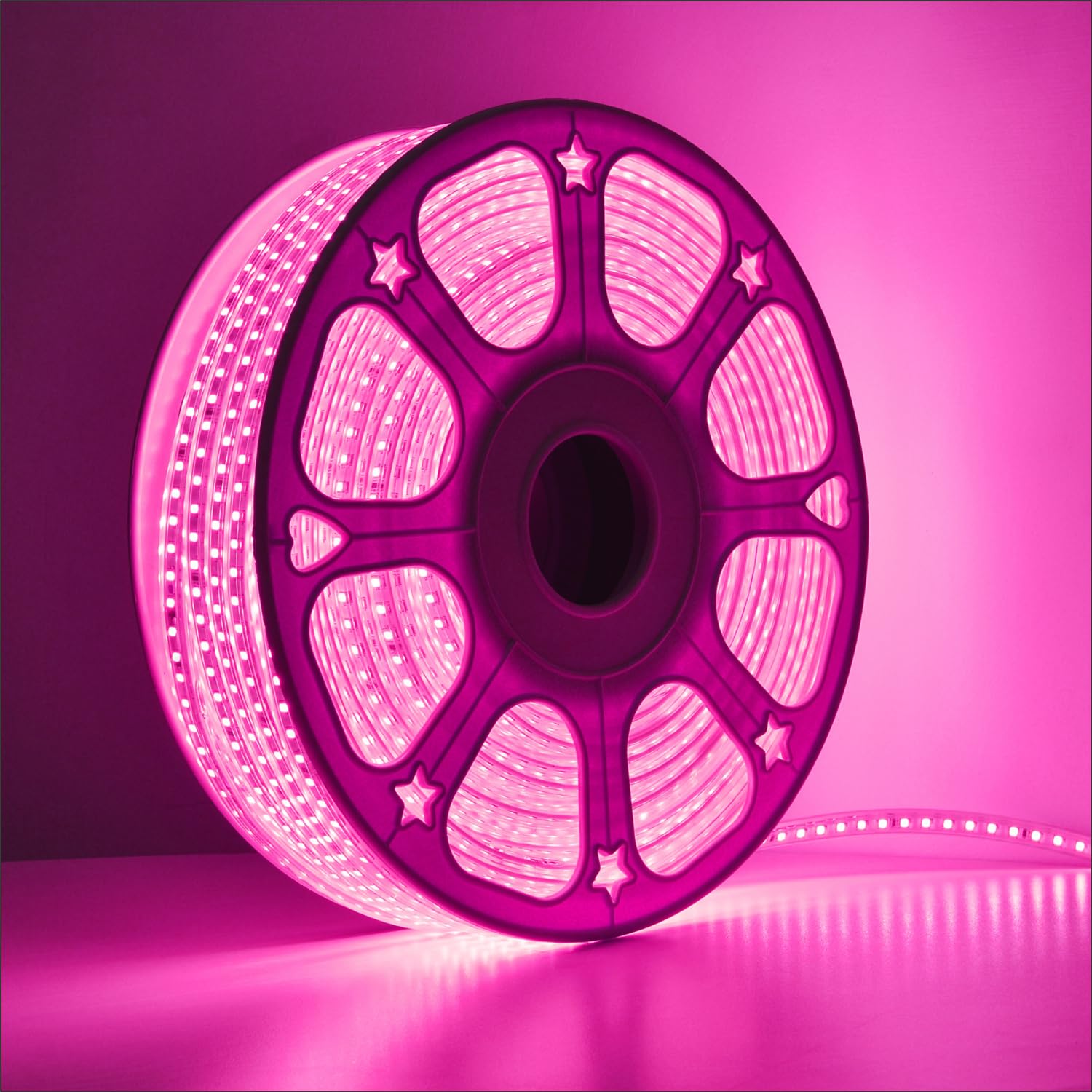 SPARKWORLD Pink LED Neon Flex Strip IP65 Waterproof, AC85265 V Mains-Powered, Cuttable | Size: 10.16 m