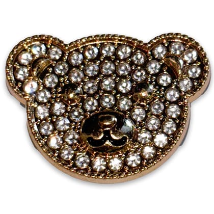 Bear Stone Work Metal Shoe Charm
