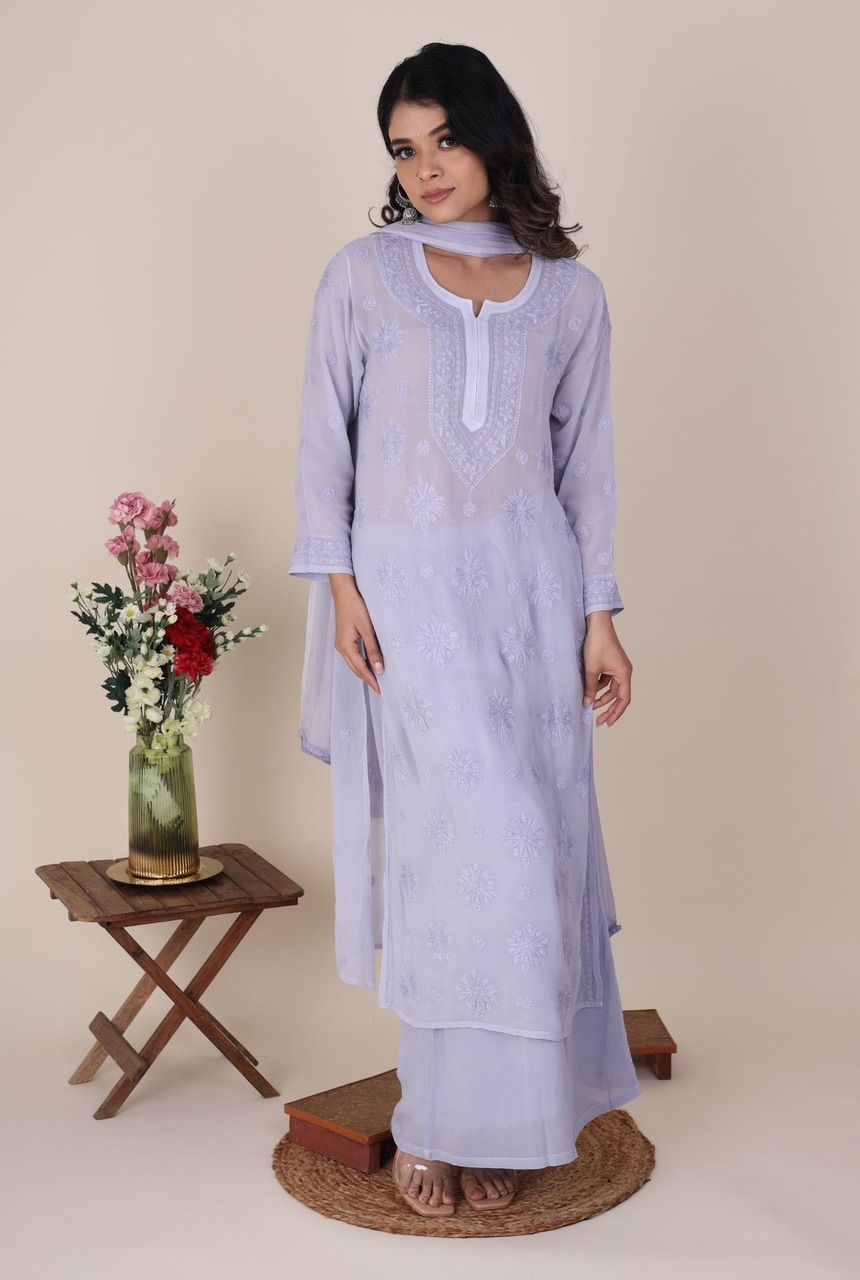 Aaliyah sky set pure georgette kurta