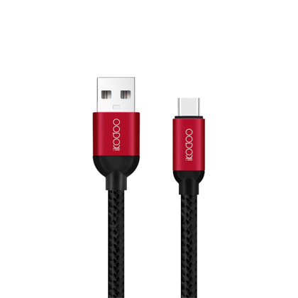 IKODOO USB to Type C Cable Unbreakable 45W / 3A Fast Charging Braided Cable 1M