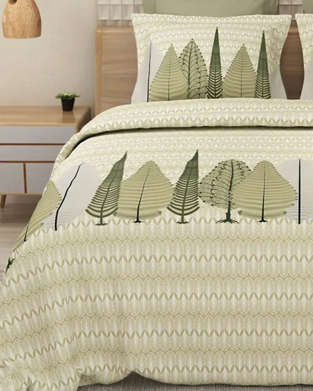 EVERYDAY-144TC King Size Bedsheet Set-KING / GREEN / BEDSHEET