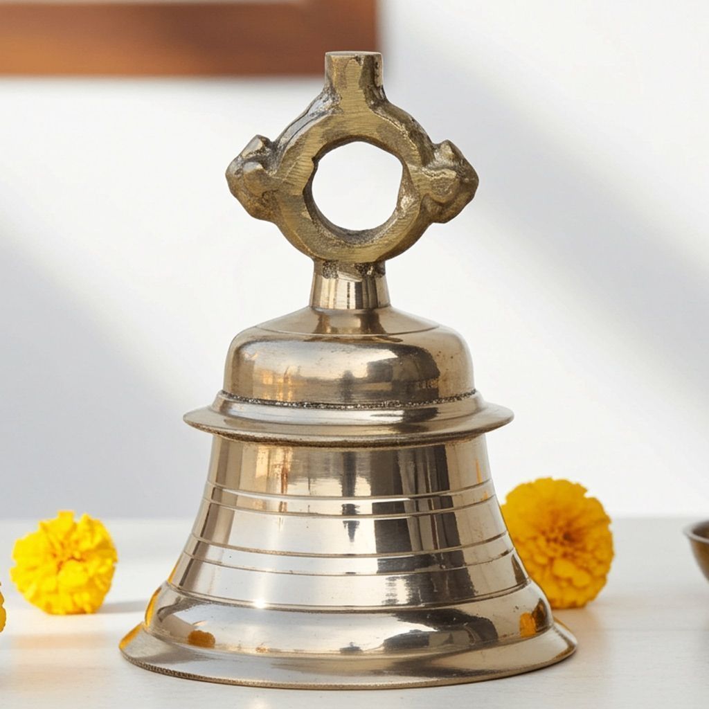 Brass Temple Hanging Ghanta, Hanging Bell, Ghanta 1.6 KG - Premium Temple Ghanta for Puja Room (ZMAS493 E)