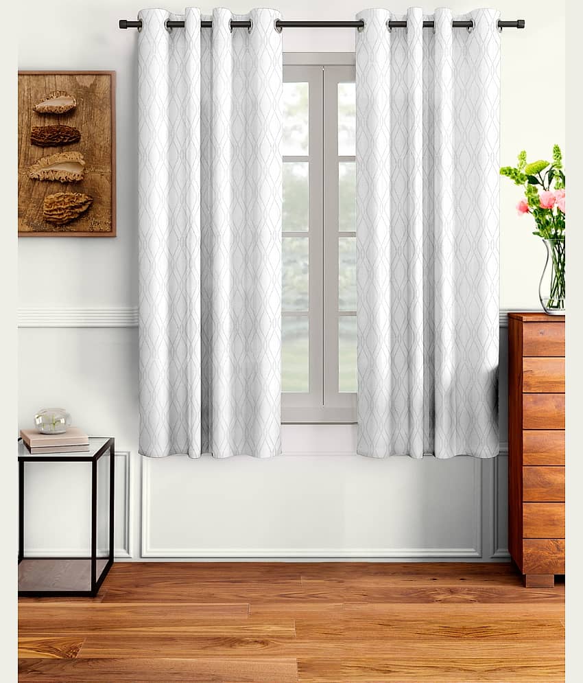 Cortina - Modern Embossed Room Darkening Eyelet Curtain-5 Ft-pack of 2