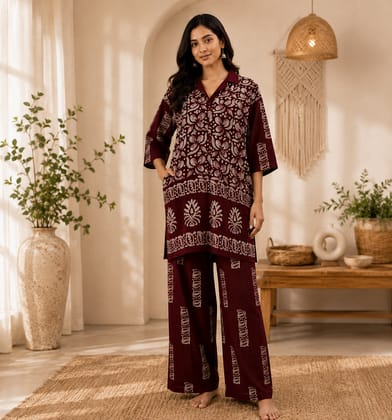 Handcrafted Batik Print Cotton Co-Ord Set