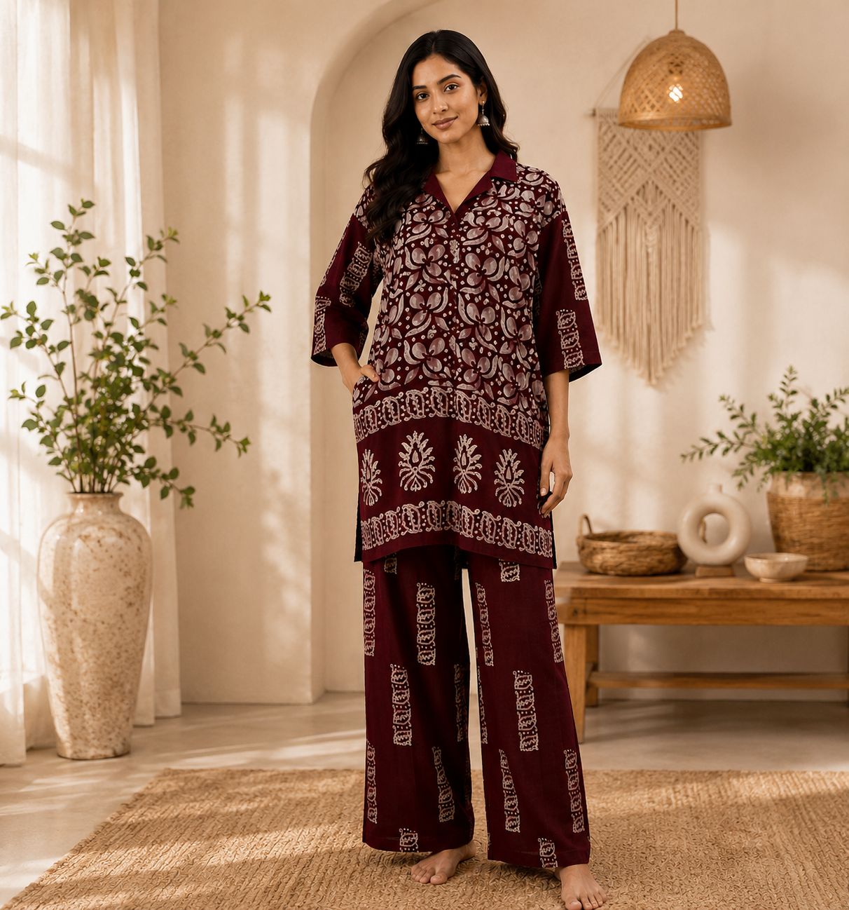 Handcrafted Batik Print Cotton Co-Ord Set