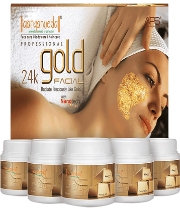 Aaryanveda Professional APS 24K Gold Facial Kit , Premium Anti-Aging & Skin Brightening Spa Kit 510g