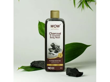WOW Skin Science Charcoal & Ceramide Detox Body Wash Deep Cleanse & Purify - 250ml