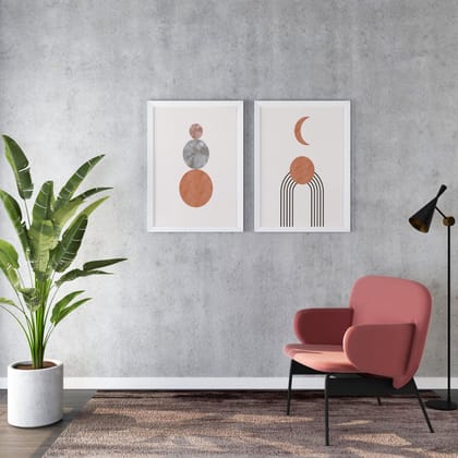 Balance - Abstract Wall Arts (Set of 2)-11 x 14 inches / White Frame