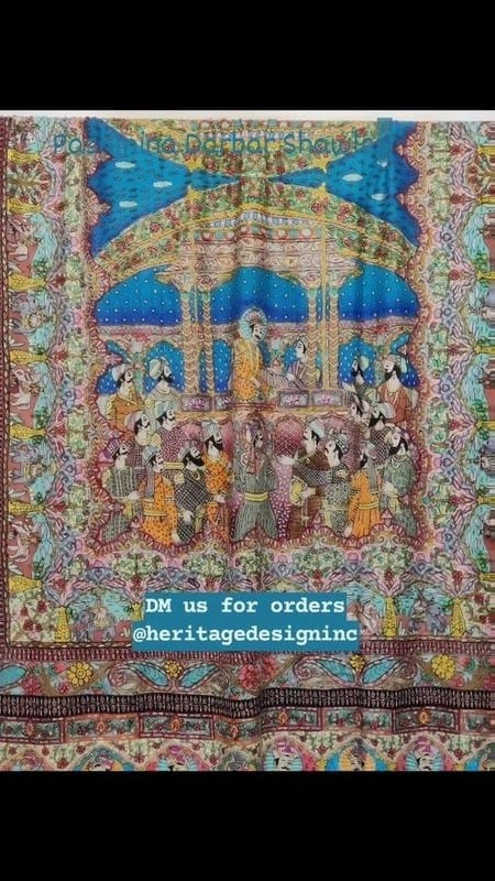 Pashmina Darbar Shawls – Regal Kashmiri Wraps for Ceremonial Elegance | Handcrafted by Heritage Design Inc