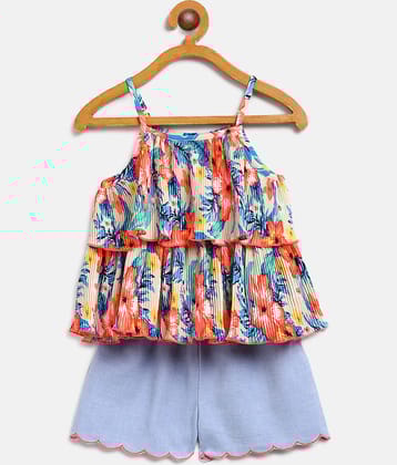 Nauti Nati Pack of 1 Baby Girls Polyester Top & Shorts ( Multicolor )