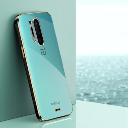 OnePlus 8 Pro Gold Edge Electro-Plating Shining Case-Black