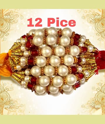 CHARKEE Fancy 12 Bhaiya Bhabhi Rakhi ( Pack of 12 , Multicolour )