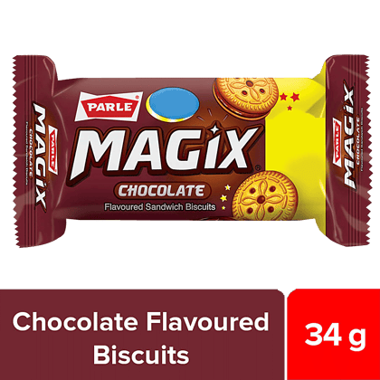 Parle Magix Sandwich Biscuits -Chocolate, 34 G Pouch