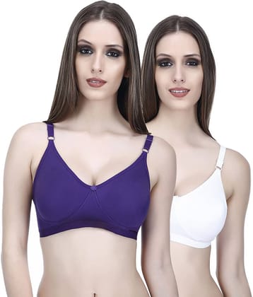 Elina Pack of 2 Cotton Non Padded Women's Teenage Bra ( Multi Color )