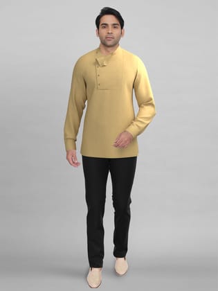 Beige Side open short kurta-Made To Measure / Only Kurta - No Lowers