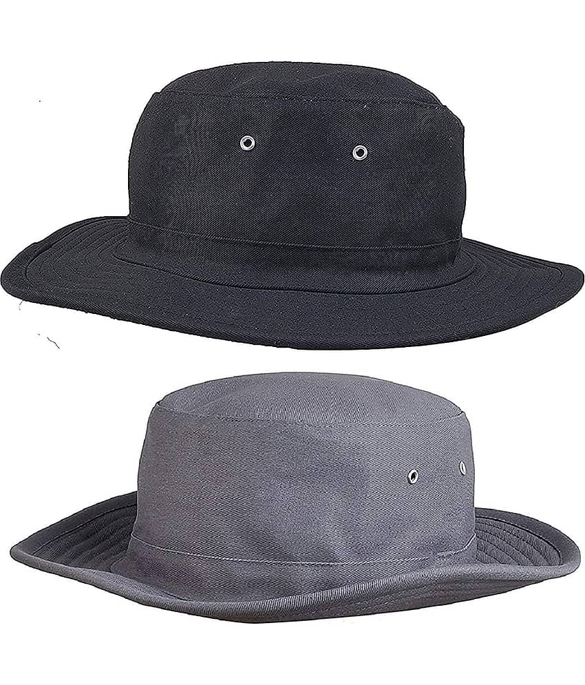 Zacharias Black Plain Cotton Hats