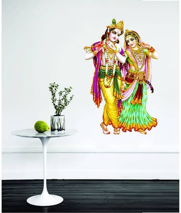 Decor Villa RADHA KRISHNA Religious & Inspirational Sticker ( 58 x 38 cms )