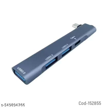 Type-C USB Hub  4-in-1 USB Splitter with 1x USB 3.0, 2x USB 2.0, 1x Type-C Charging Port | High-Speed Data Transfer | Ultra-Slim Design for Laptop, MacBook, and Android Devices